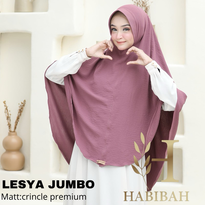 𝗛𝗮𝗯𝗶𝗯𝗮𝗵 𝗛𝗶𝗷𝗮𝗯 lesya /hijab/bergo crinkle/jilbab crinkle jumbo/bergo crinkle jumbo/kerudung cricle ai