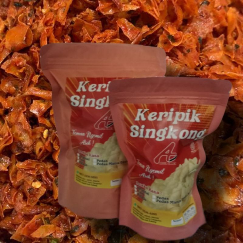 

keripik singkong rasa pedes manis daun jeruk kemasan sedang