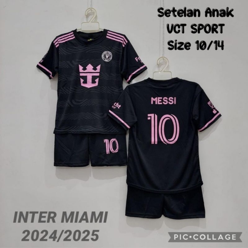 SETELAN JERSEY SEPAK BOLA ANAK USIA 1-13 TAHUN WARNA HITAM PINK