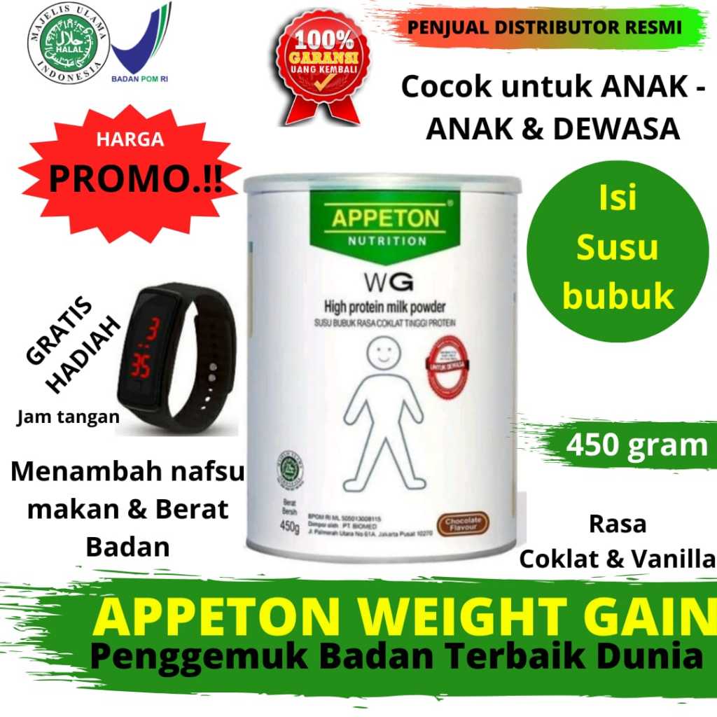 

APPETON WEIGHT GAIN / Susu Penggemuk Badan / Penggemuk Badan anak-anak dan dewasa / susu penggemuk