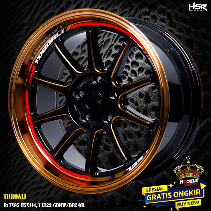 Velg Mobil INNOVA Outlander Ring 17 HSR Toboali R17 Lubang 5 Pelek Racing HSR Terbaru