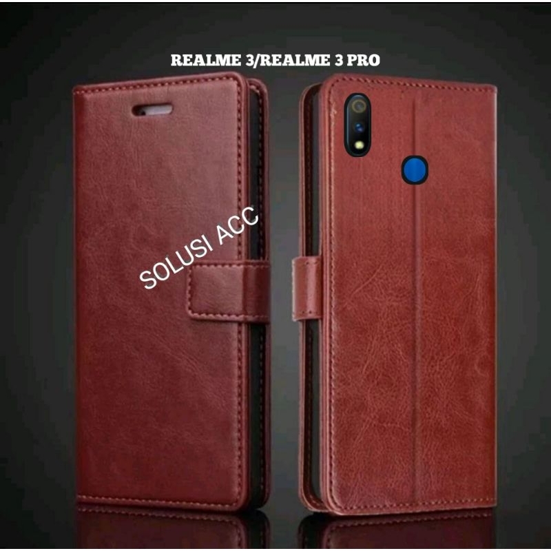CASE HP REALME 3 (RMX1827) REALME 3 PRO (RMX1851) FLIP COVER WALLET SARUNG HP CASING DOMPET