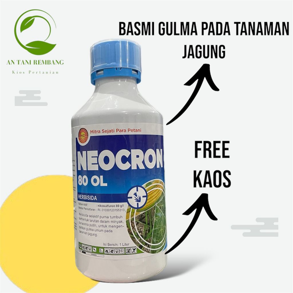 NEOCRON 1 LITER + BONUS FREE KAOS- HERBISIDA SELEKTIF JAGUNG( RUMPUT TEKI, GRINTING)