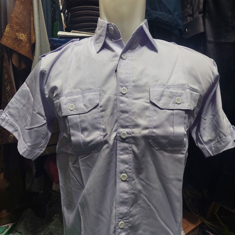 Baju PDL putih polos lengan PENDEK & PANJANG / Baju PDH putih polos lengan PENDEK & PANJANG / Baju k