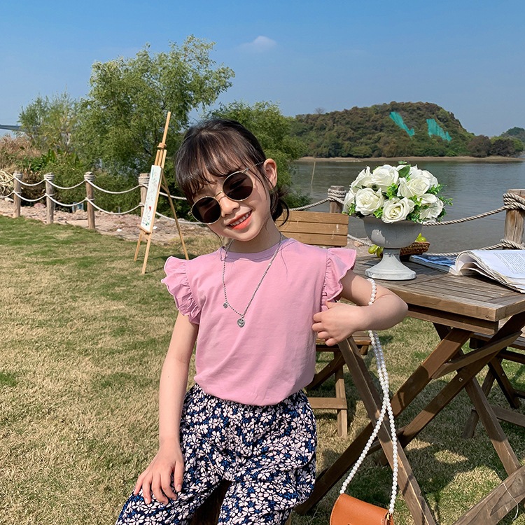 BOBOHO -  ATASAN KAOS RUFFLE ANAK PEREMPUAN LOKAL / KAOS POLOS RUFFLE ANAK PEREMPUAN GAYA CASUAL