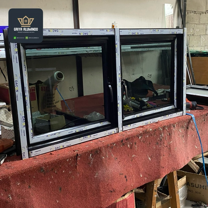 Jendela Alumunium gandeng tinggi 60 x lebar 120