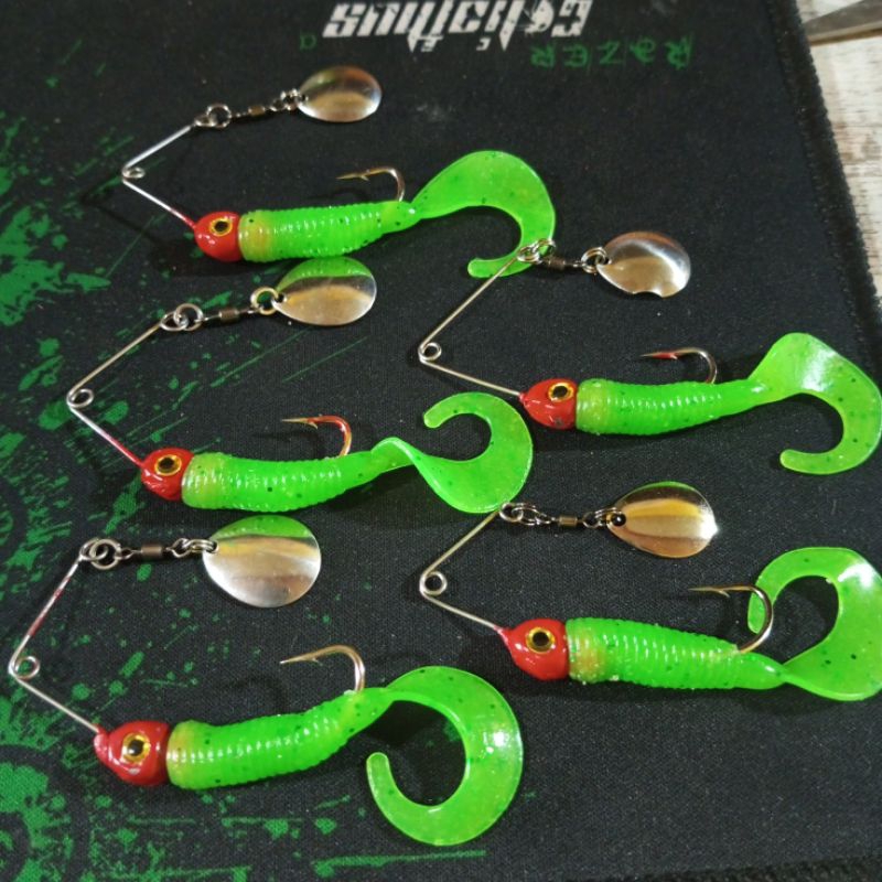 umpan casting gabus spiner dengan softlure