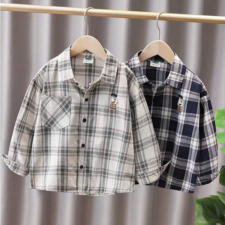 (Z0204) 2-6thn | ZUNO KIDS | Warren Long Sleeve Shirt | Baju pakaian kemeja lengan panjang anak cowo