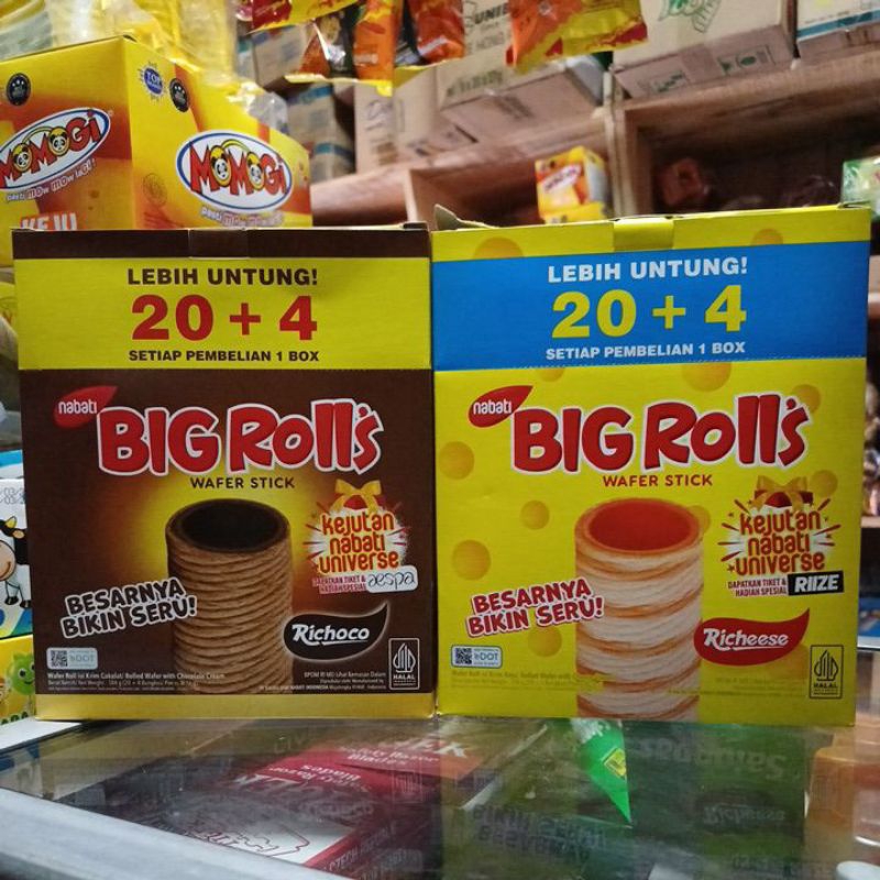 

Nabati Big Rolls Wafer Stick 1 pak isi 20+4