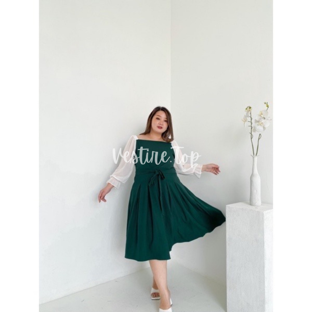 Ailee | Baju Sabrina | Dress Sabrina Full Karet | Dress Wanita korea | Dress Pesta | Dress Jumbo | D