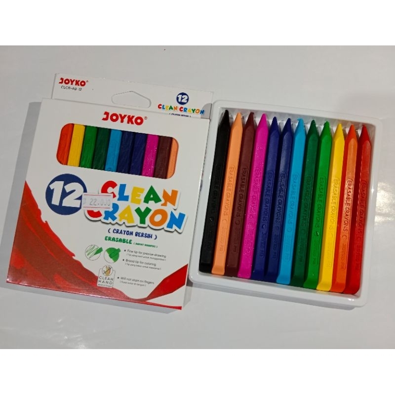 

(1 PCS) CRAYON PLASTIK JOYKO HANDS CLEAN 12 WARNA