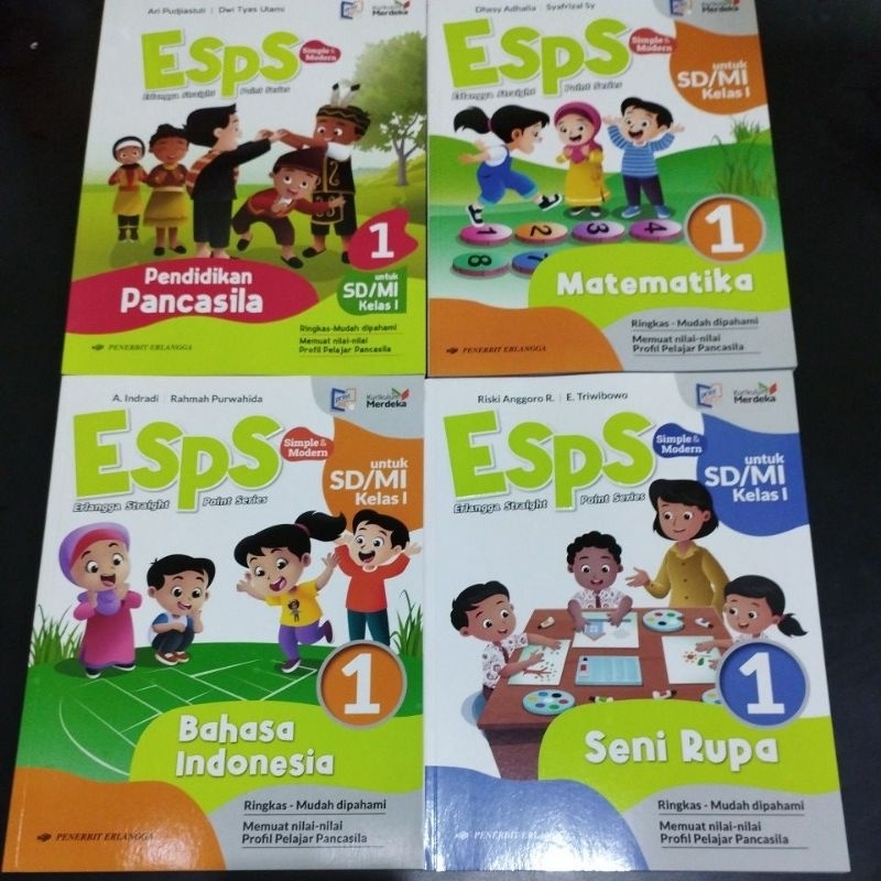 ESPS PENDIDIKAN PANCASILA KELAS 1 SD ERLANGGA, ESPS MATEMATIKA KELAS 1 SD ERLANGGA, ESPS BAHASA INDO