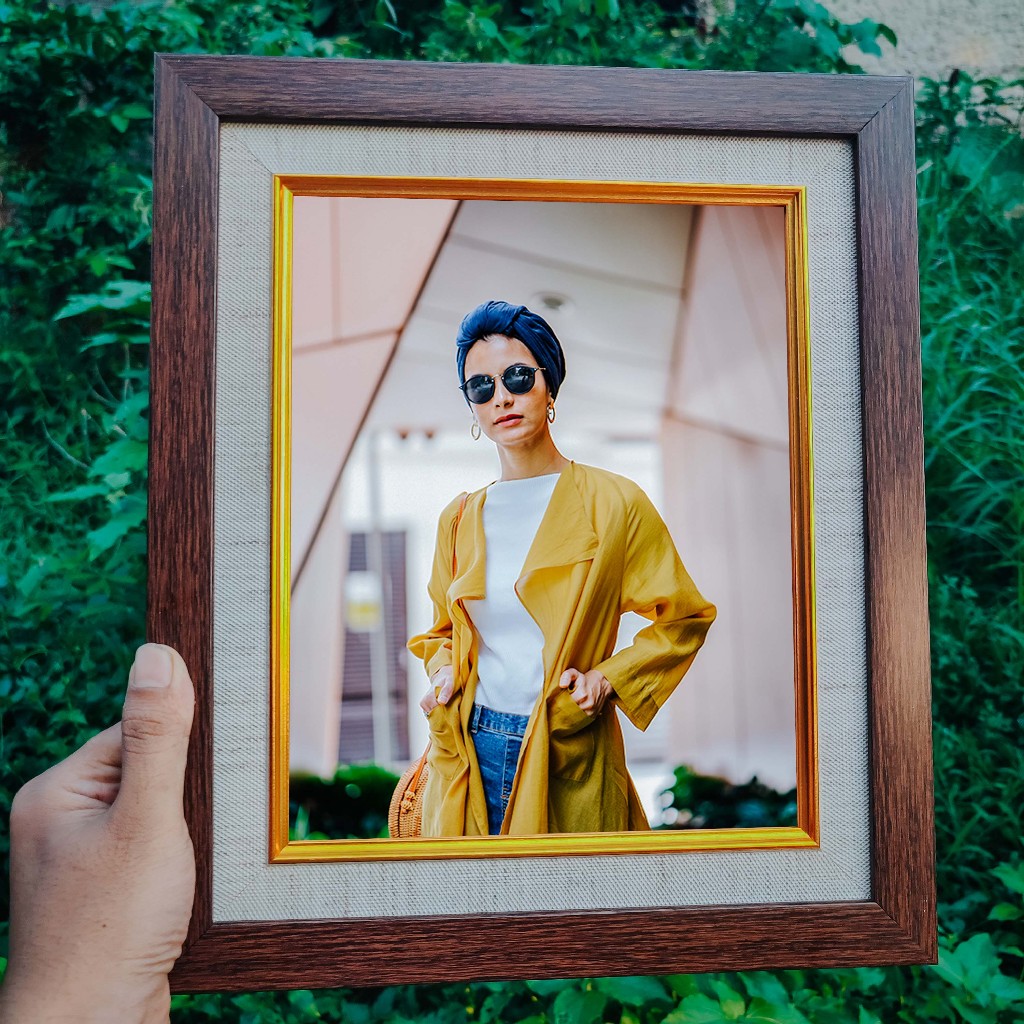 PROMO BINGKAI 10R (20 X 25) /BINGKAI 10R SERAT KAYU COKLAT LINE 10R / FRAME FIGURA 10R WARNA COKLAT