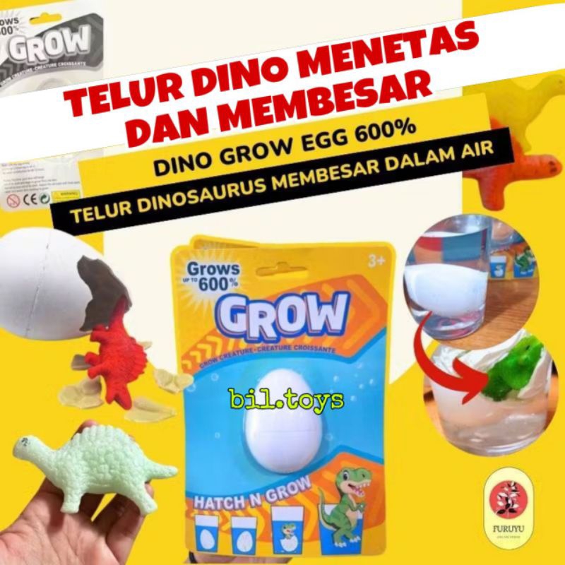 MAINAN TELUR DINOSAURUS MENETAS DINO GROW EGG UP TO 600%
