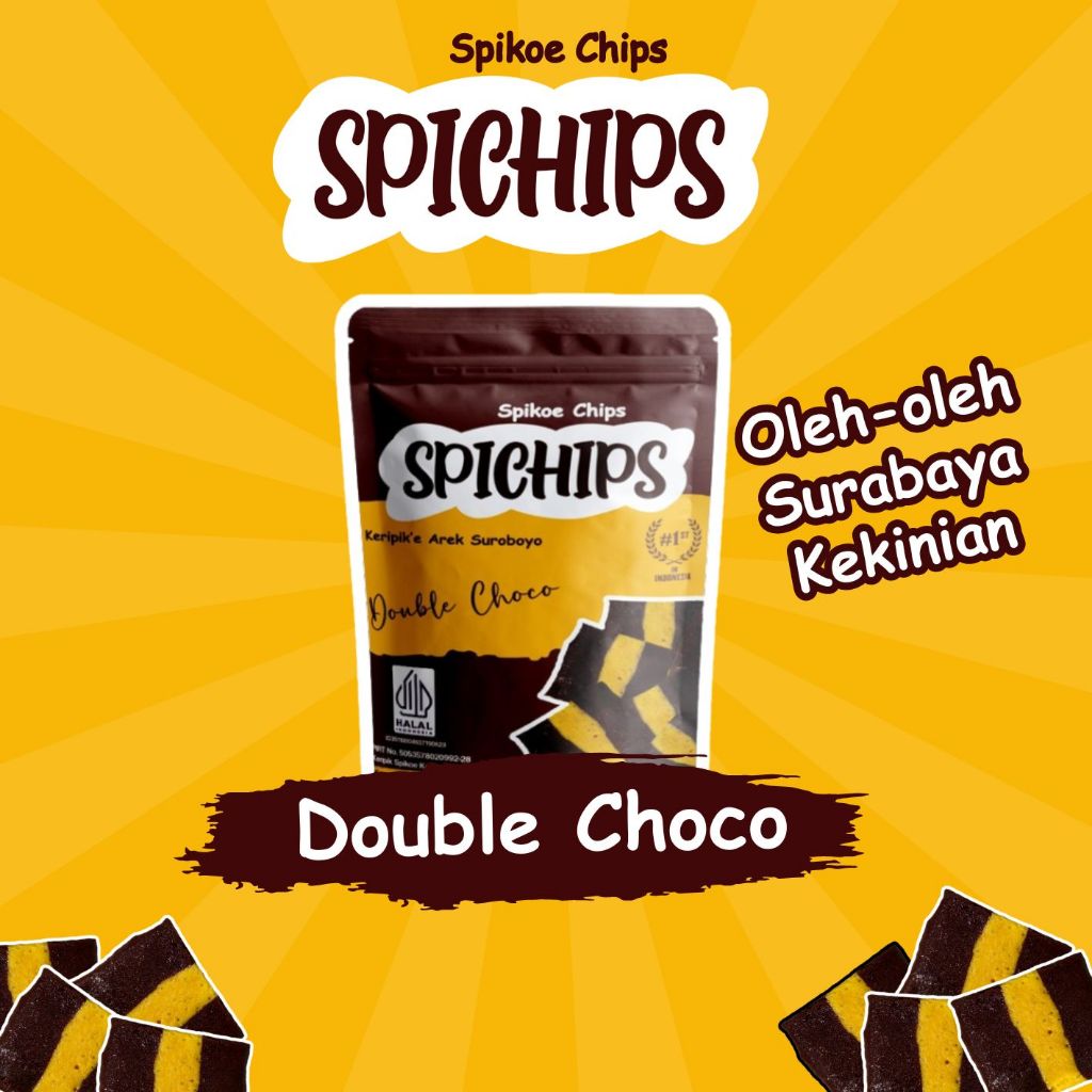 

Spichips Double Choco | Keripik Spikoe Chips Coklat Vanilla