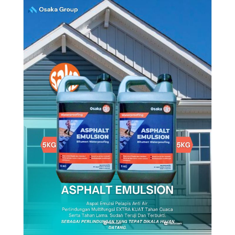 Aspal cair anti bocor 5kg Aspal emulsi 5kg Cat pelapis anti bocor 5kg