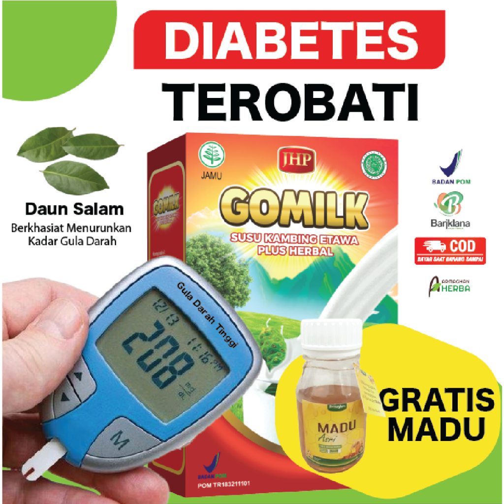 

[ BISA COD + GARANSI ] [ BELI 1 GRATIS JAHE ] [ BELI 3 GRATIS MADU ] Gomilk Susu Kambing Etawa Plus Herbal Membantu Mengobati Diabetes