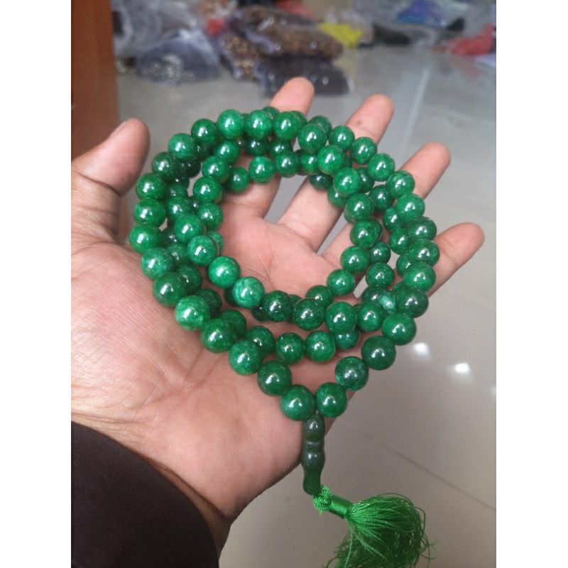 TASBIH BATU GIOK ASLI DIM 10MM ISI 99 BUTIR