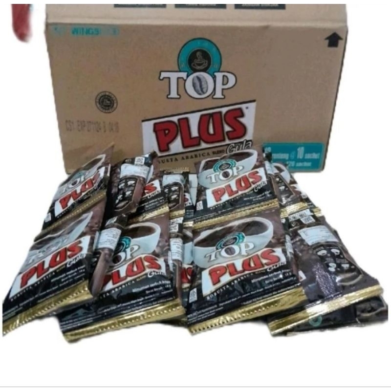 

Kopi Top Plus Gula Harga Tertera1 Dus isi 12Renceng x 10Pcs (120 Sachet) 18gram