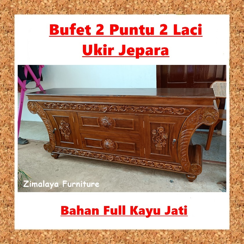 Bufet Ukir, Bufet Ukiran Jati, Bufet Kayu Ruang Tamu, Bufet Kayu Jat, Bufet Antik