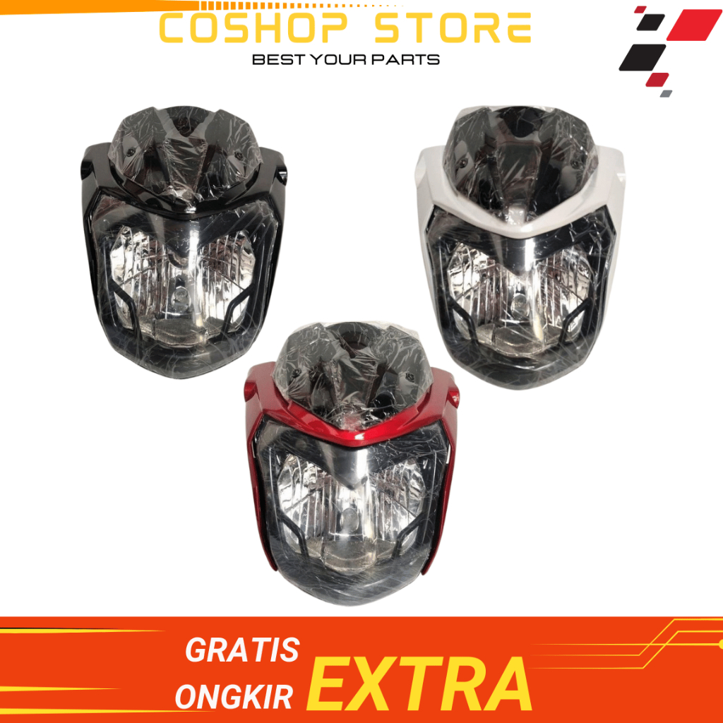 HEADLAMP BATOK KEDOK LAMPU DEPAN NEW VIXION NVL 2013 2014 FULLSET REFLEKTOR SET LENGKAP LED