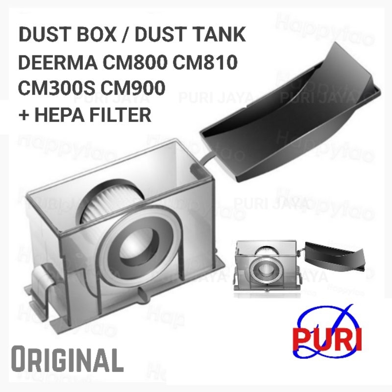 Kotak Debu Deerma CM800 CM818 CM300S CM900 CM810 CM500 CM400 Dust Box Termasuk Filter Hepa