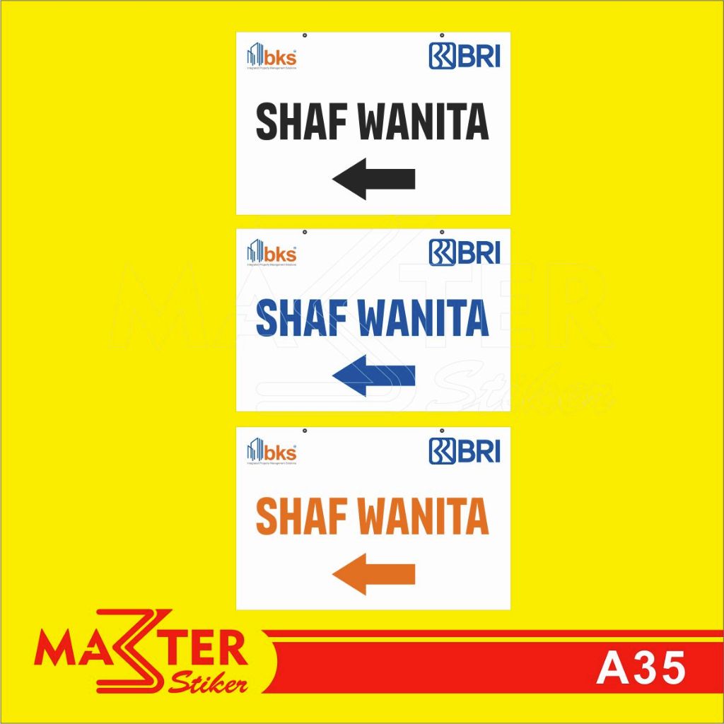

A35 - Acrylic Sign, Stiker Akrilik Petunjuk Arah Ruangan, Akrilik 3 mm, Termurah, dan Bisa Custom