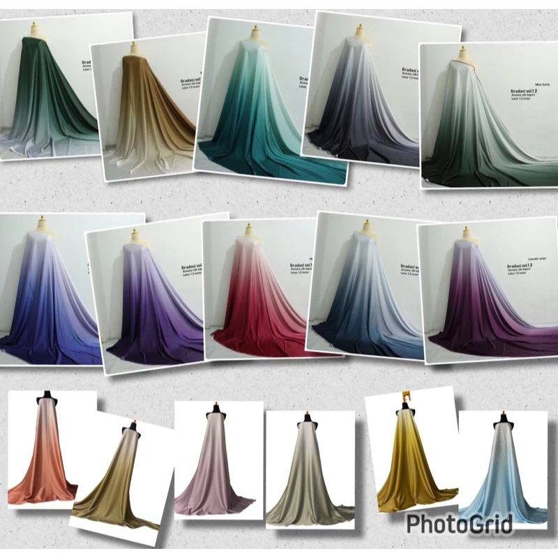 Kain armani silk gradasi 2 warna/ombre /0.50cm