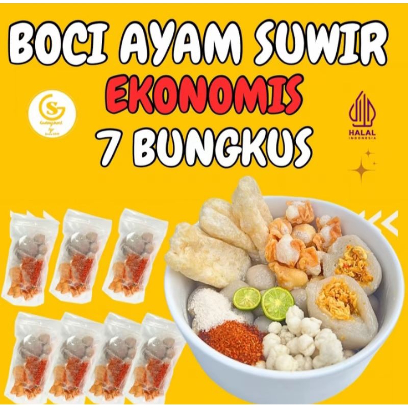 

7 bungkus BOCi ayam suwir pedas/ekonomis