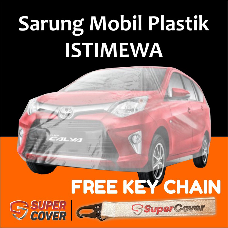 Sarung mobil calya transparan waterproof cover mobil plastik
