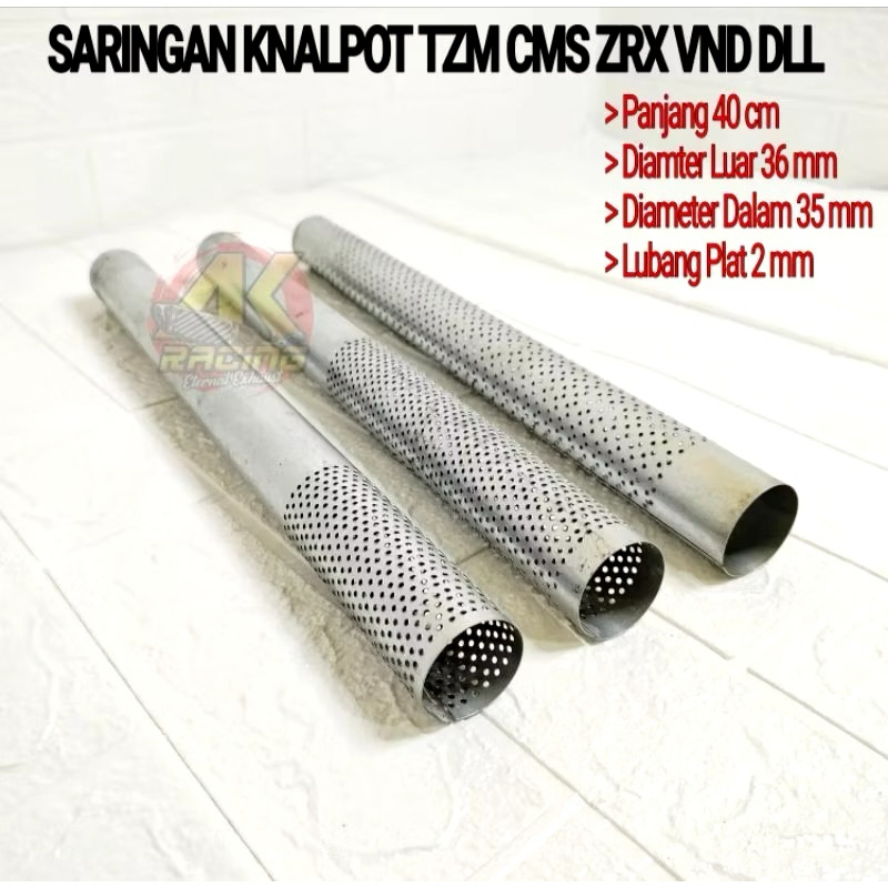 Saringan Knalpot Copy CMS VND ZRC Inlet 35mm Saringan Full Panjang 40cm
