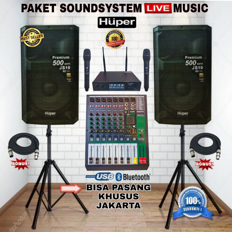 PAKET SPEAKER AKTIV HUPER JS10 SPEAKER INDOOR/OUTDOOR BEST 2 ORI