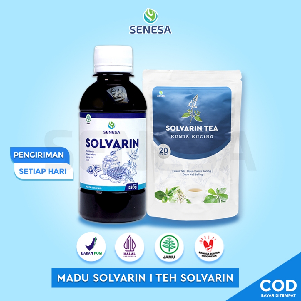 Senesa - Madu dan Teh Herbal Kumis Kucing Solvarin - Mengatasi Infeksi Saluran Kencing ISK