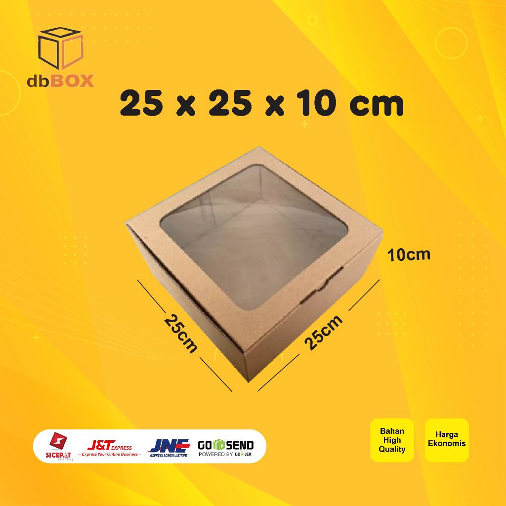 

BOX MIKA 25x25x10 cm kardus die cut, untuk kue hampers gift box MIKA MIKA-