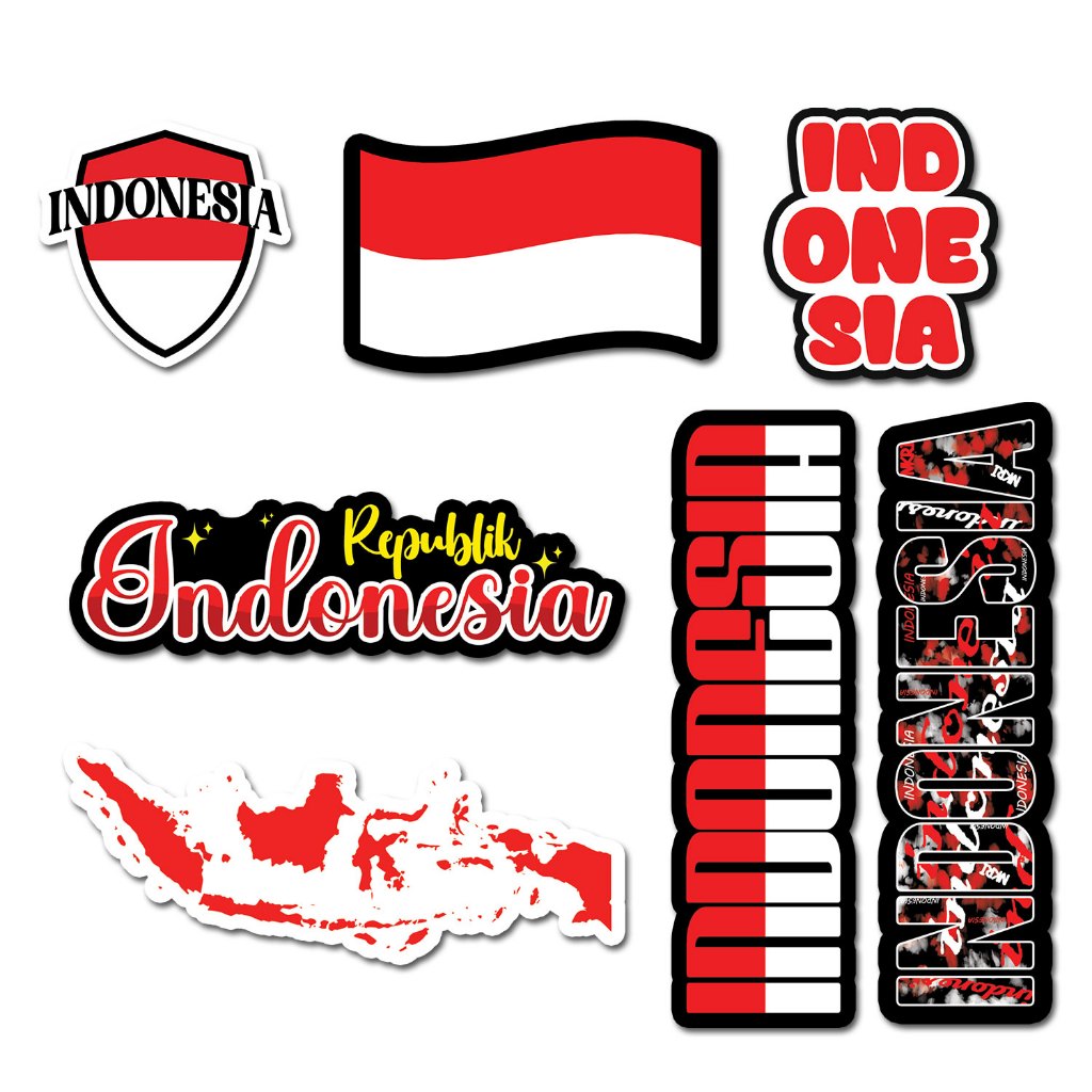 

INDONESIA NATIONAL STICKER | 3-10 Cm | die cut sticker