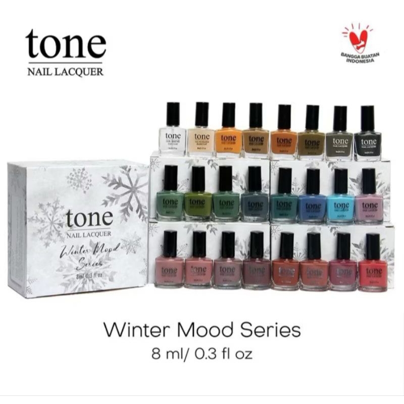 Kutek Tone Nail Lacquer Winter Mood Series Halal Murah 8ml | Cat Kuku Tone Nail Polish 8ml BPOM
