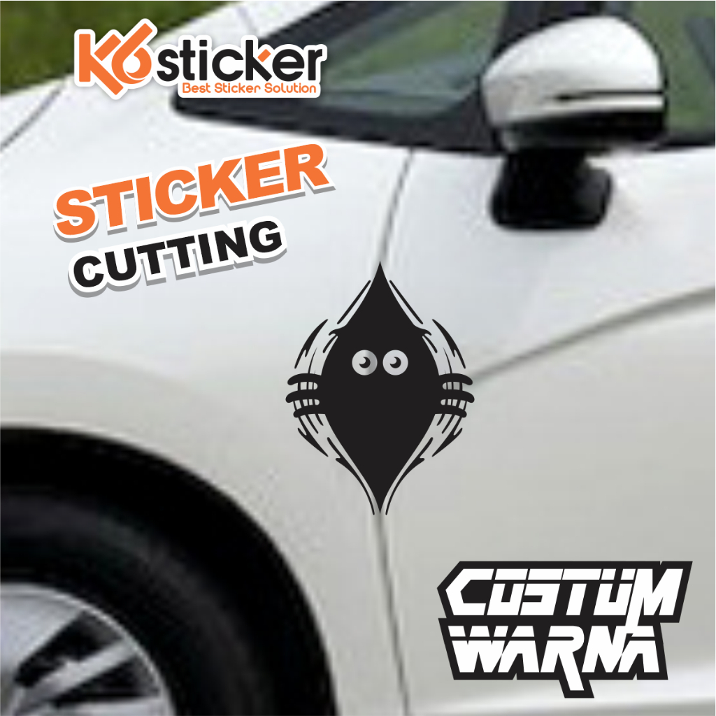 stiker mobil peeking monster lucu stiker body cutting sticker mobil keren unik