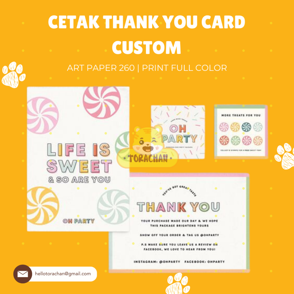 Cetak Kartu Ucapan Terimakasih | Thank You Card Olshop | Online Shop Custom Print
