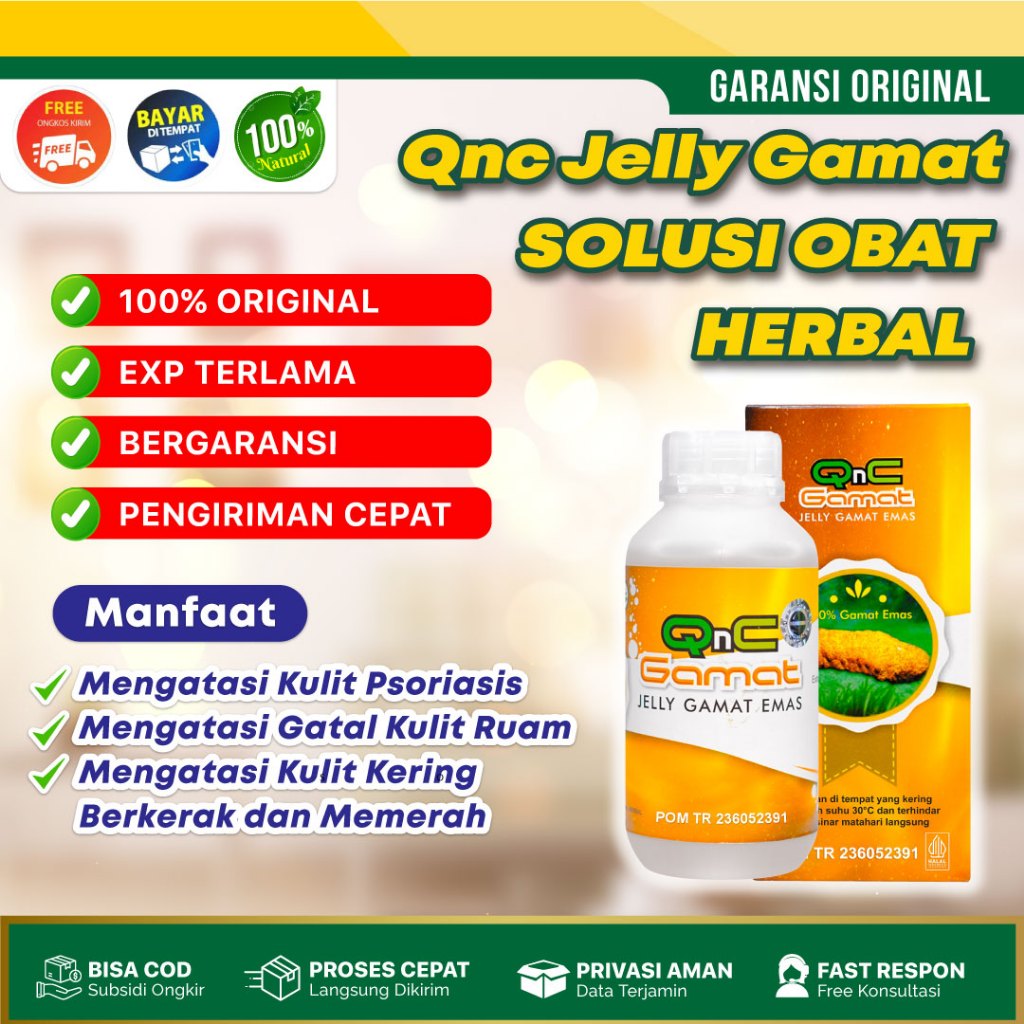 Obat Kepala Berkerak Psoriasis Siku Telinga Wajah Kulit Kering dan Merah Herbal Oles Qnc Gamat