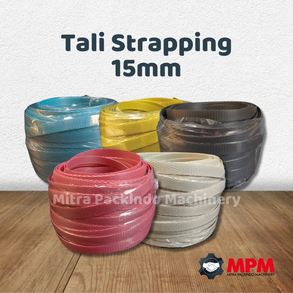 Tali Straping 15mm / Strapping Band Ikat Packing Dus Barang 15 mm Hitam Putih Anyam