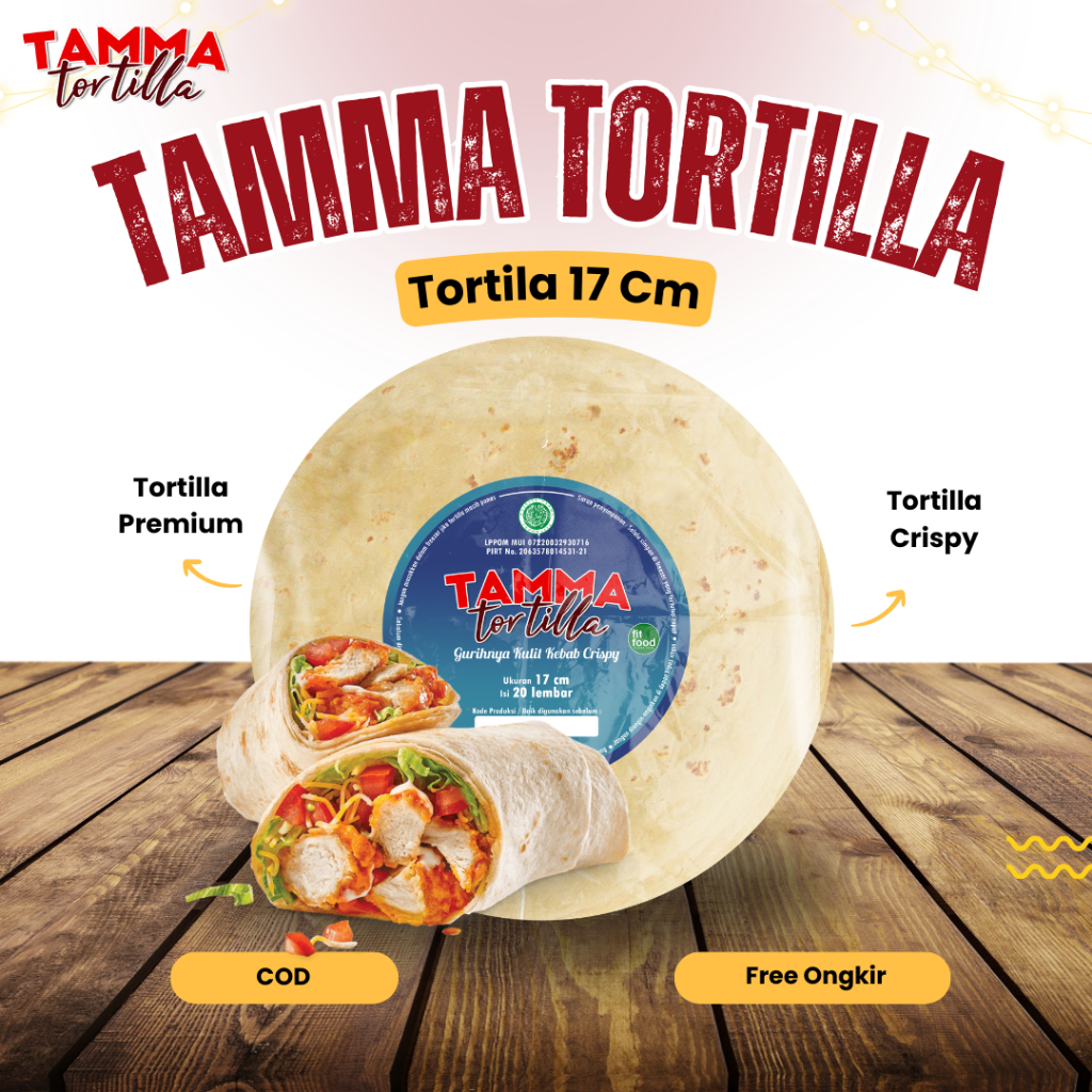 

Tortilla Catering 17 cm își 20 Pcs | Kulit Kebab Tortilla Catering by Tamma Food untuk usaha kebab, Kulit Tortilla Frozen Food