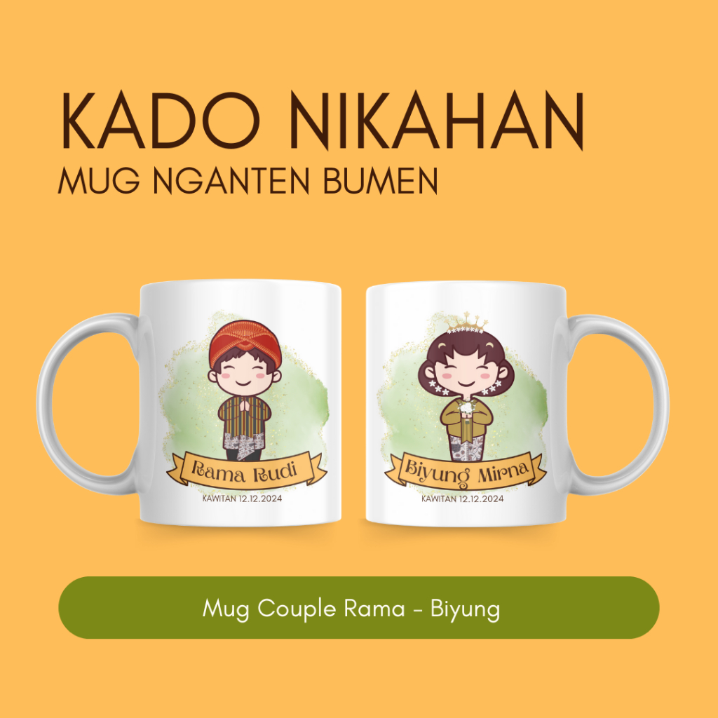 Mug Couple Souvenir Nikahan - Mug Kado Nikahan - Mug Couple Kebumen