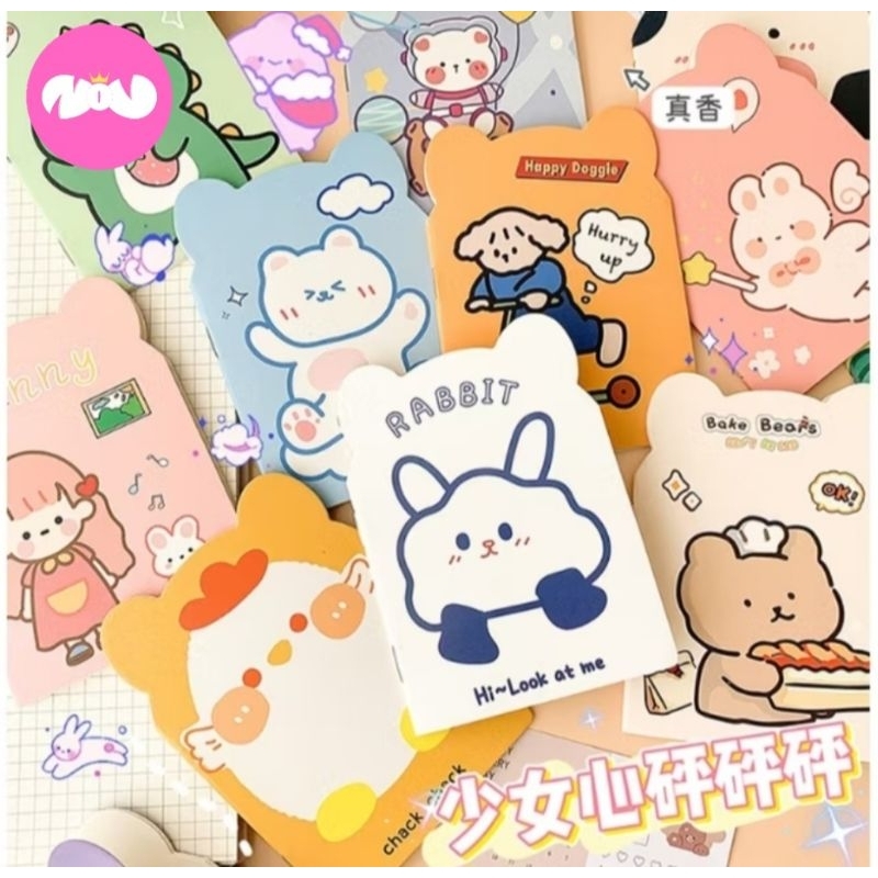 

Buku Tulis Memo Kecil Mini Motif Karakter Kartun Berkuping / Note Book Buku Catatan Cartoon ❤️