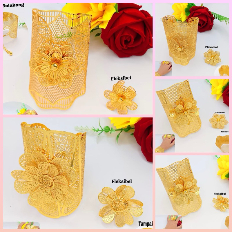 GELANG DUBAI MODEL PANJANG SET CINCIN