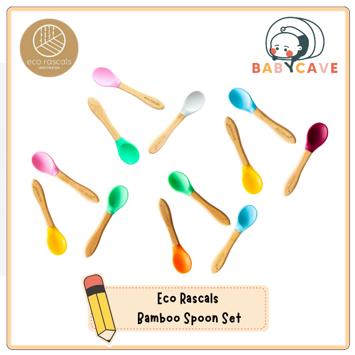 Eco Rascals Bamboo Spoon Set / Set Sendok Anak Eco Rascals