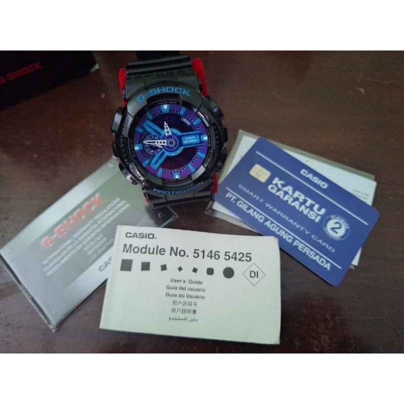 jam tangan Gshock JDM pria GA-110HC BLACK PURPLE original