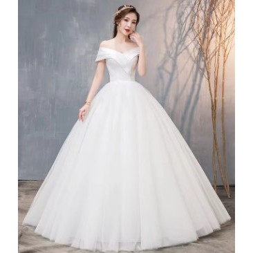WEDDING DRESS WANITA BROKAT SIMPLE ELEGANT FASHION GAUN WEDDING