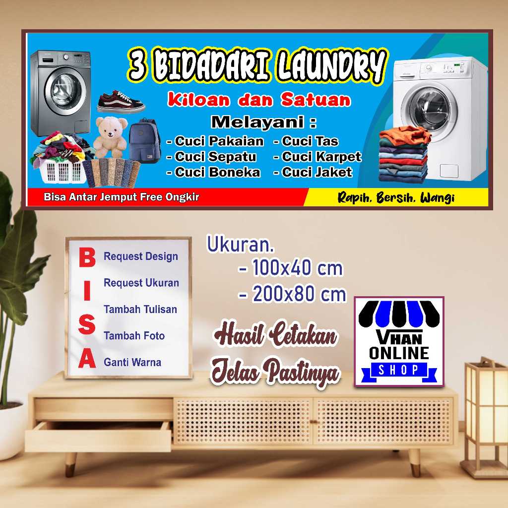 Design Banner Spanduk MMT Laundry Atau Jasa Cuci Pakaian