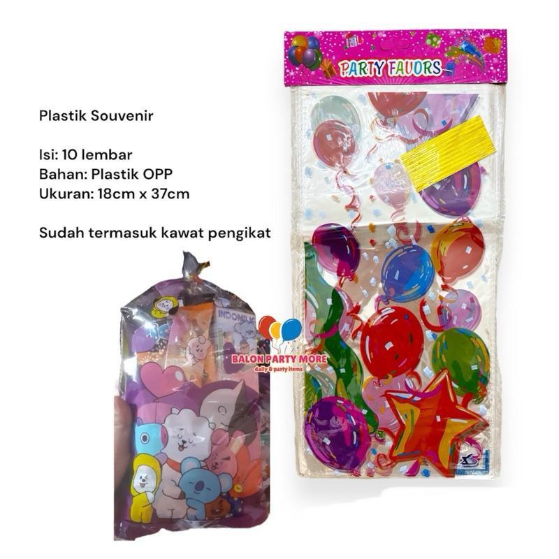 

(S BALON 1 PACK ISI 10 LBR) Plastik Bingkisan Bening OPP / Plastik Packaging Souvenir Ulang Tahun Murah / Plastik Bingkisan Motif