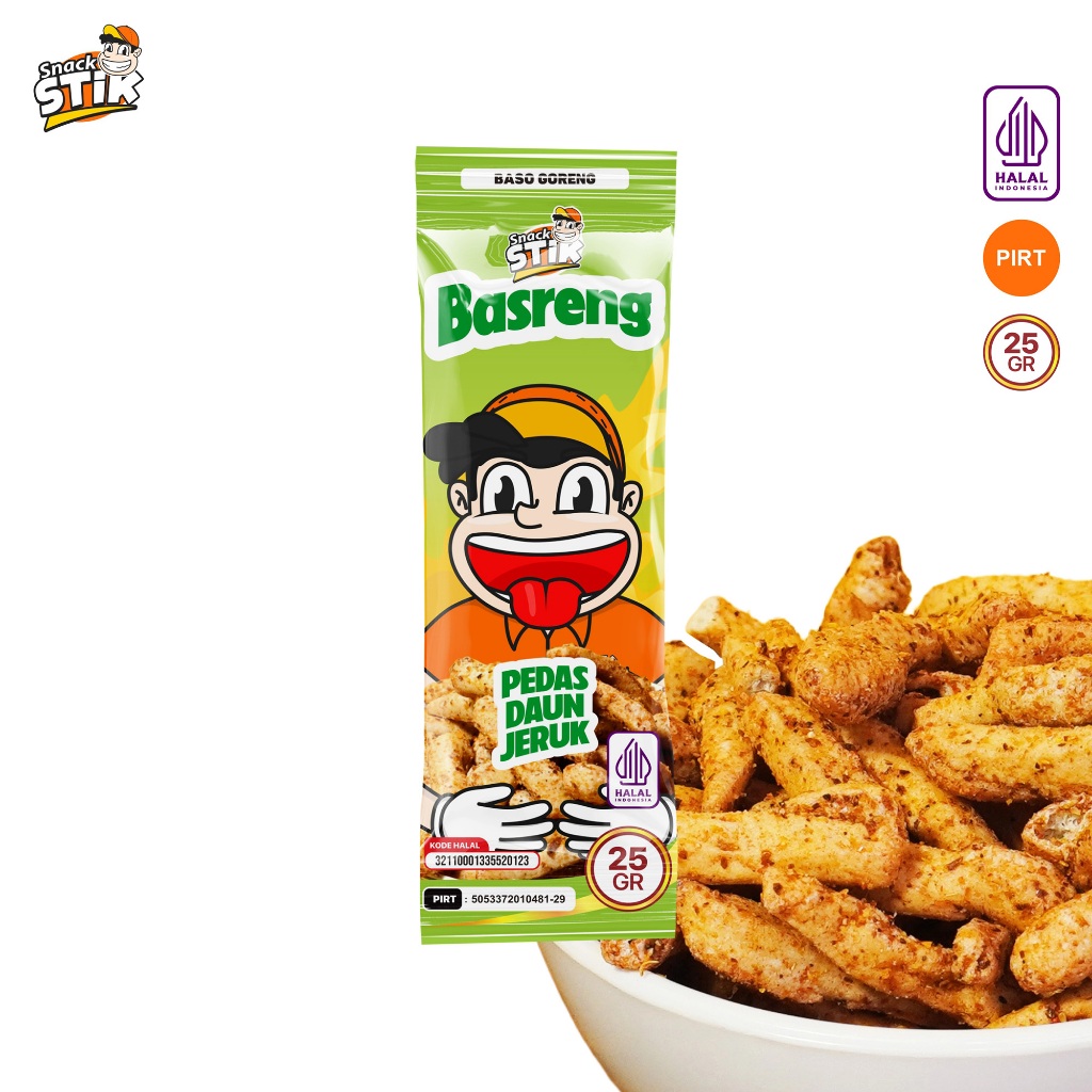 

Snack Stik Basreng Pedas Daun Jeruk Cemilan 25gr